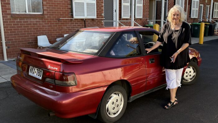 Margo Lee with her Hyundai car